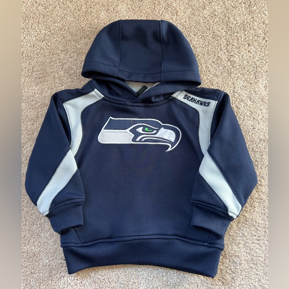 NFL Seahawks Navy Blue & Gray Kids Hoodie 3T